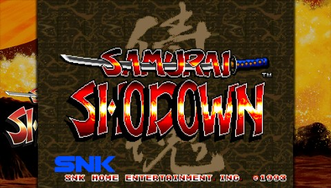 Samurai Shodown Anthology title screen for PSP